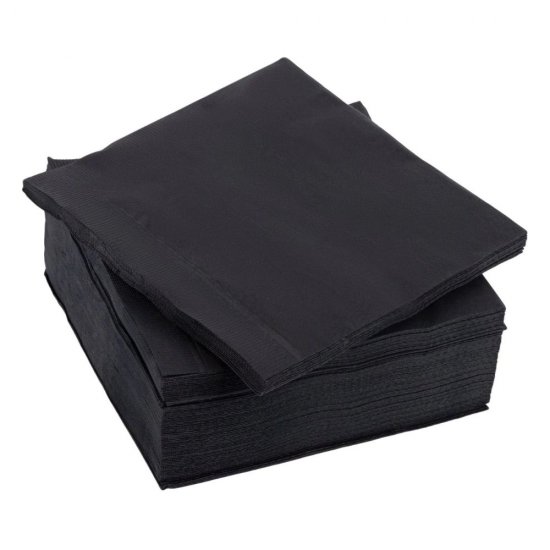 Set 750 Servetele Masa Assist Trend, 1 Strat, 33x33 cm, Culoare Neagra, Set Servetele Negre de Masa, Pachet Servetele de Masa Colorate, Servetele Decorative Negre, Servetele de Masa Profesionale