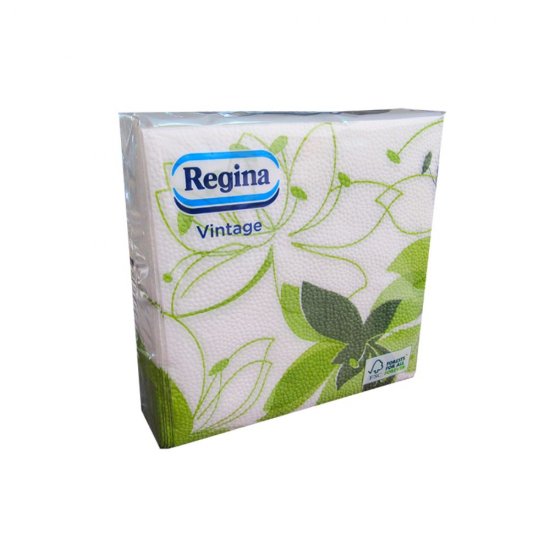 Pachet 45 Servetele de Masa Regina Vintage, 33x33 cm, 1 Strat, Alb/Verde, Servetele de Masa, Servetele Unica Folosinta, Pachet Servetele Masa, Servetele pentru Masa, Servetele de Bucatarie, Servetele 1 Strat, Servetele la Pachet, Servetele Patrate