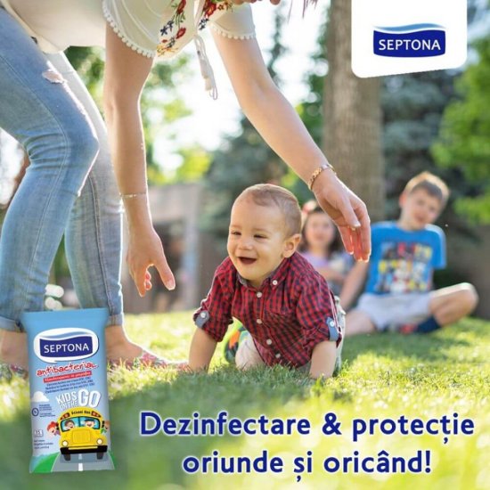 Servetele Umede Antibacteriene SEPTONA pentru Copii, 15 Buc/Set, Banana, Servetele Umede Copii Septona, Servetele Copii Antibacteriene Septona, Servetele Antibacteriene Copii, Servetele Umede pentru Maini, Servetele Dezinfectante pentru Maini