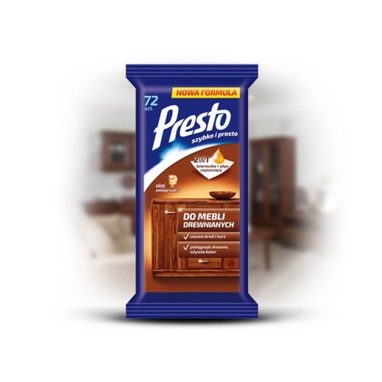 Servetele Umede pentru Mobila PRESTO, 72 Buc/Set, Servetele Umede, Servetele Umede pentru Curatare, Ideal pentru Suprafetele din Lemn, Servetele Umede Lemn, Servetele Mobila, Servetele Mobilier