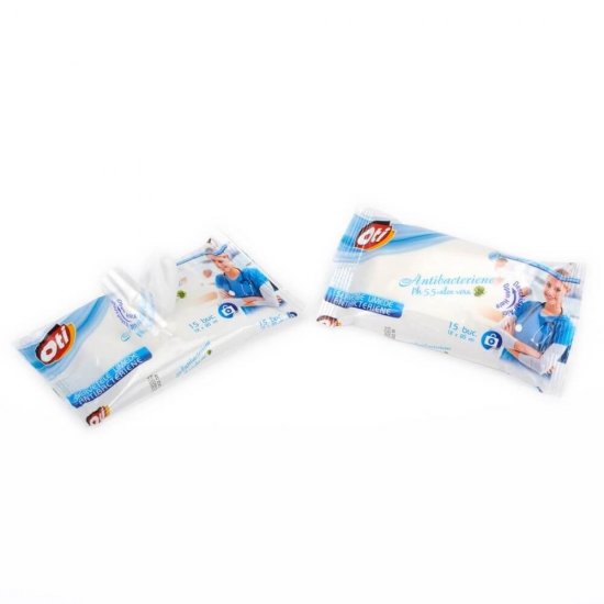 Servetele Umede Antibacteriene OTI cu Aloe Vera, 15 Buc/Pachet, PH 5.5, Servetele Umede fara Alcool, Servetele Umede Igienice, Servetele Umede pentru Maini, Servetele Dezinfectante pentru Maini, Servetele Umede pentru Curatarea Mainilor 