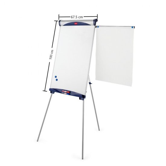 Flipchart Magnetic cu Trepied SHARK, 68x100 cm, Inaltime Ajustabila, Tabla Magnetica Alba, Tabla pentru Prezentari
