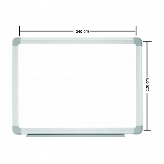 Tabla Whiteboard Magnetica DACO, 120x240 cm, Suprafata Metalica Lacuita, Rama din Aluminiu, Kit de Instalare, Tabla de Scris Profesionala, Tabla Scolara, Tabla de Conferinta, Table Whiteboard, Table Magnetice, Table Scolare