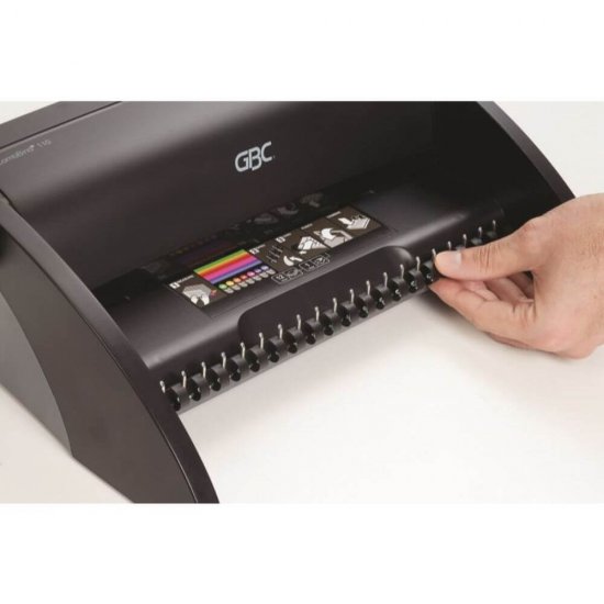 Aparat de Indosariat GBC CombBind C110, Capacitate 195 Coli, Perforare 12 Coli, 38x13x9.8 cm, Greutate 2.633 Kg, Aparat de Legat cu Inele de Plastic, Masina Indosariere, Aparat de Spiralat, Aparat de Indosariat cu Inele de Plastic, Aparatura Birou