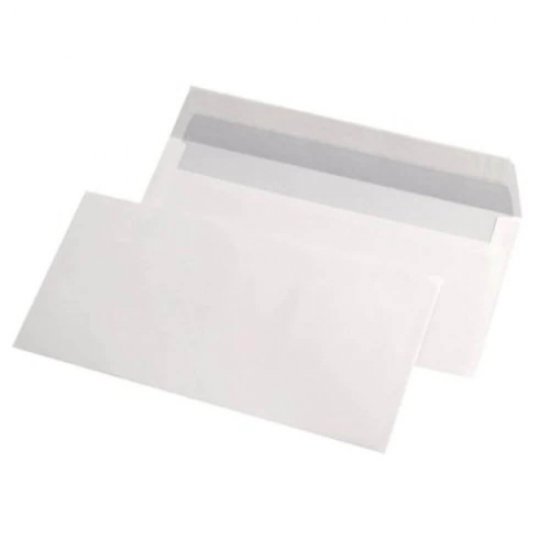 Plicuri Alb DL DACO, 100 Buc/Set, 110x220 mm, 80 g/m², cu Clapeta Siliconica, Plic Alb, Plicuri cu Clapeta Siliconica, Plicuri DL cu Lipire Siliconica, Plicuri DL Albe
