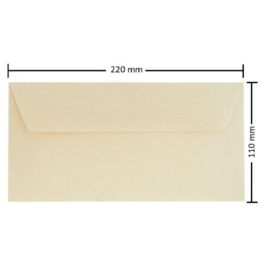 Plicuri Crem DL DACO, 25 Buc/Set, 110x220 mm, 120 g/m², cu Clapeta Siliconica, Plic Crem Sidefat, Plic Colorat, Plicuri cu Clapeta Siliconica, Plicuri DL cu Lipire Siliconica, Plicuri Colorate, Plicuri DL Colorate