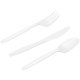 Tacamuri de Unica Folosinta din Plastic, 100 Buc/Bax, Alba, Seturi Tacamuri de Unica Folosinta, Tacamuri Catering, Tacamuri Fast-Food