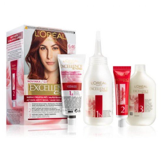 Vopsea de Par Permanenta L'OREAL Paris Excellence Creme 6.46, Aramiu Roscat, 192 ml, Cu Amoniac, Vopsea de Par, Vopsea de Par Permanenta, Vopsea de Par L'OREAL, Vopsea de Par L'OREAL Paris Excellence, Vopsea Permanenta L'OREAL