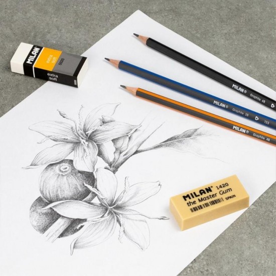 Creion Grafit Milan 4B cu Corp din Lemn Triunghiular