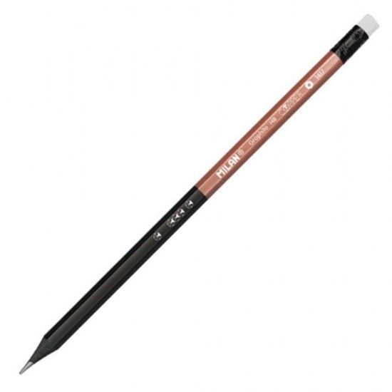 Creion Grafit Copper Milan HB cu Radiera