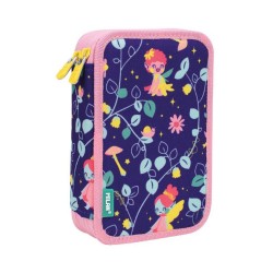 Penar Echipat Milan cu 2 Fermoare, Model Fairy Tale, Dimensiuni 19.5x13x5 cm, Material Poliester, Culoare Lila