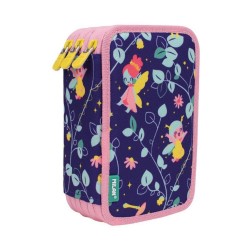 Penar Echipat Milan cu 3 Fermoare, Model Fairy Tale, Dimensiuni 19.5x13x7.5 cm, Material Poliester, Culoare Multicolor