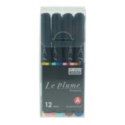 Set 12 Buc Marker Grafic Le Plume, Model 3000B-12A