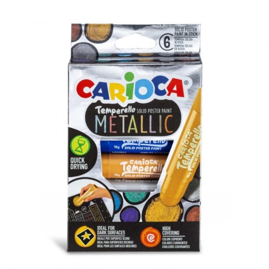 Creion Tempera Carioca, Culori Metalice, 6 Buc/Set