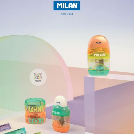 Ascutitoare Plastic Simpla cu Container Milan Spin Look 2