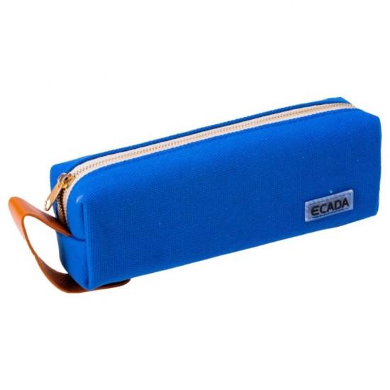 Penar Tip Borseta Ecada cu Fermoar, Dimensiuni 21.5x4.5x6.5 cm, Material Poliester, Culoare Albastru