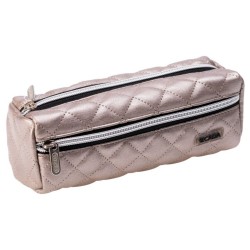 Penar Tip Borseta Ecada cu 2 Fermoare, Dimensiuni 21x6.8x6.8 cm, Material Piele Sintetica, Culoare Cupru