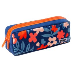 Penar Tip Borseta Ecada cu 2 Fermoare, Model Floral, Dimensiuni 21x7.5x6 cm, Material Poliester, Culoare Multicolor