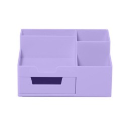 Suport Birou Ecada, 5 Compartimente de Plastic, Culoare Lila