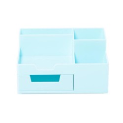 Suport Birou Ecada, 5 Compartimente de Plastic, Culoare Verde Turcoaz