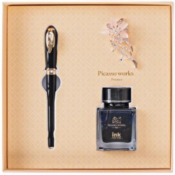 Set Stilou si Calimara de Cerneala Picasso si Brosa, Culoare Negru, Model 986N Set Stilou si Calimara de Cerneala Picasso si Brosa, Culoare Negru, Model 986N