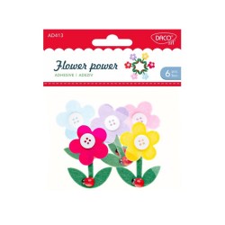 Flower Power Daco, Dimensiuni 6.5x4 cm, 6 Buc/Set