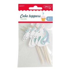 Unicorn Cake Toppers Daco, 6 Buc/Set