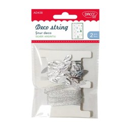 Snur Decorativ Argintiu Daco, 2 Buc/Set