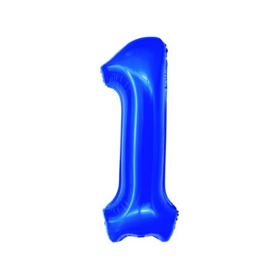 Balon Folie Cifra 1 Albastru Daco, 100 cm