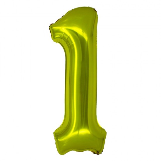 Balon Folie Cifra 1 Auriu Daco, 100 cm