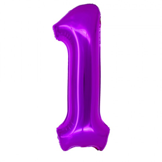 Balon Folie Cifra 1 Roz Daco, 100 cm