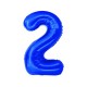 Balon Folie Cifra 2 Albastru Daco, 100 cm