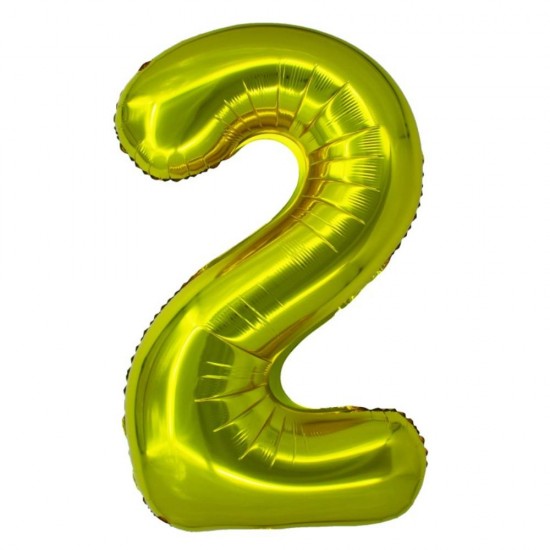 Balon Folie Cifra 2 Auriu Daco, 100 cm