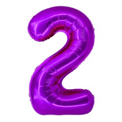 Balon Folie Cifra 2 Roz Daco, 100 cm Balon Folie Cifra 2 Roz Daco, 100 cm
