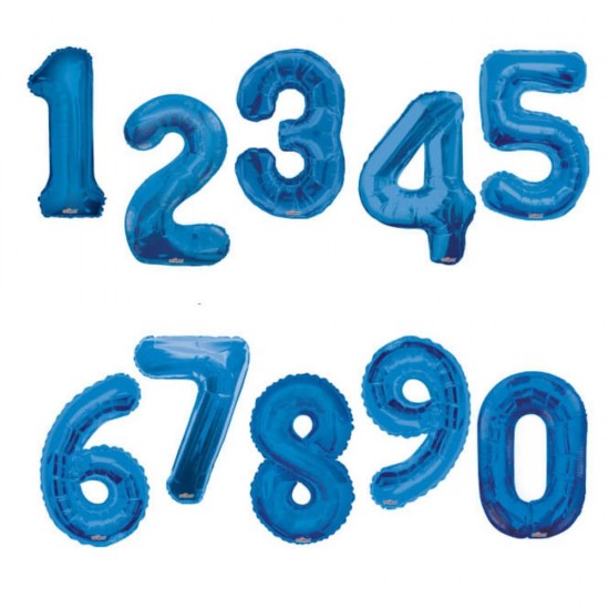 Balon Folie Cifra 3 Albastru Daco, 100 cm