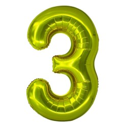 Balon Folie Cifra 3 Auriu Daco, 100 cm
