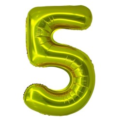 Balon Folie Cifra 5 Auriu Daco, 100 cm