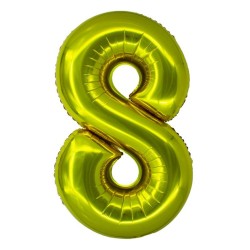 Balon Folie Cifra 8 Auriu Daco, 100 cm
