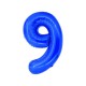 Balon Folie Cifra 9 Albastru Daco, 100 cm