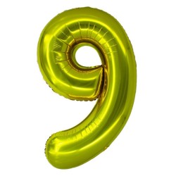 Balon Folie Cifra 9 Auriu Daco, 100 cm