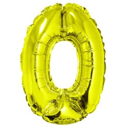 Balon Folie Cifra 0 Auriu Daco, 40 cm Balon Folie Cifra 0 Auriu Daco, 40 cm