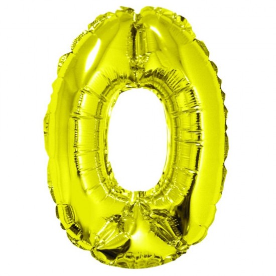 Balon Folie Cifra 0 Auriu Daco, 40 cm