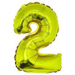 Balon Folie Cifra 2 Auriu Daco, 40 cm Balon Folie Cifra 2 Auriu Daco, 40 cm
