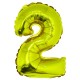 Balon Folie Cifra 2 Auriu Daco, 40 cm