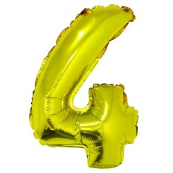 Balon Folie Cifra 4 Auriu Daco, 40 cm