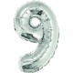 Balon Folie Cifra 9 Argintiu Daco, 40 cm
