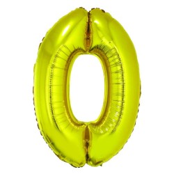 Balon Folie Cifra 0 Auriu Daco, 85 cm Balon Folie Cifra 0 Auriu Daco, 85 cm