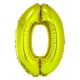 Balon Folie Cifra 0 Auriu Daco, 85 cm