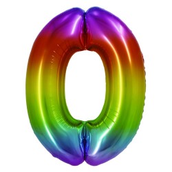 Balon Folie Cifra 0 Curcubeu Daco, 85 cm Balon Folie Cifra 0 Curcubeu Daco, 85 cm