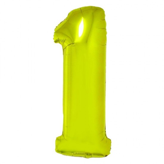 Balon Folie Cifra 1 Auriu Daco, 85 cm